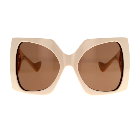 NEW GUCCI GG1255S 002 NUDE OVERSIZED SUNGLASSES - Picture 3 of 8